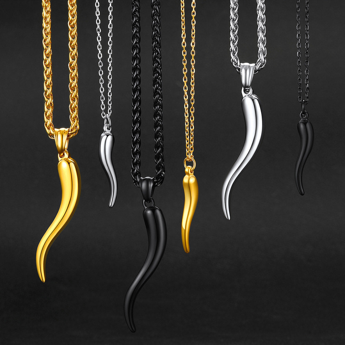 Cornicello Italian Horn Necklace Amulet Pendant