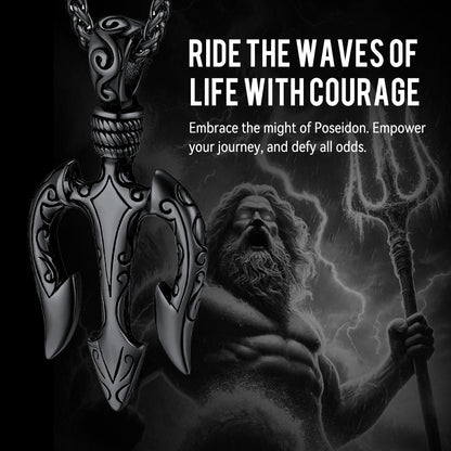 Poseidon Trident Necklace Ancient Greek Mythology Pendant