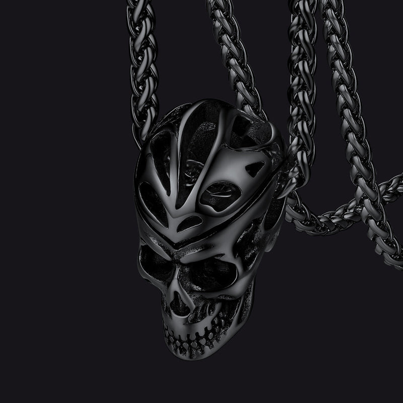 Flash Gothic Skull Necklace Pendant for