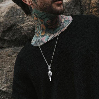 Viking Odin Gungnir Sword Necklace With Runes for