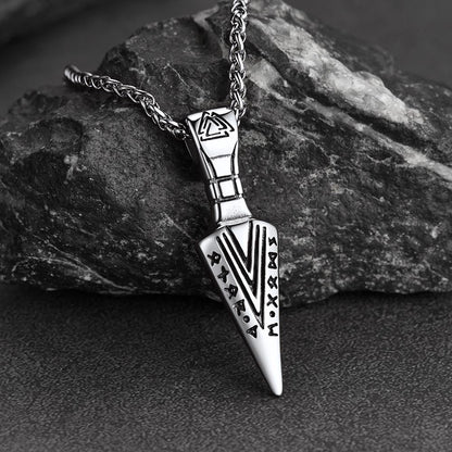 Viking Odin Gungnir Sword Necklace With Runes for
