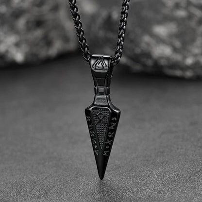 Viking Odin Gungnir Sword Necklace With Runes for