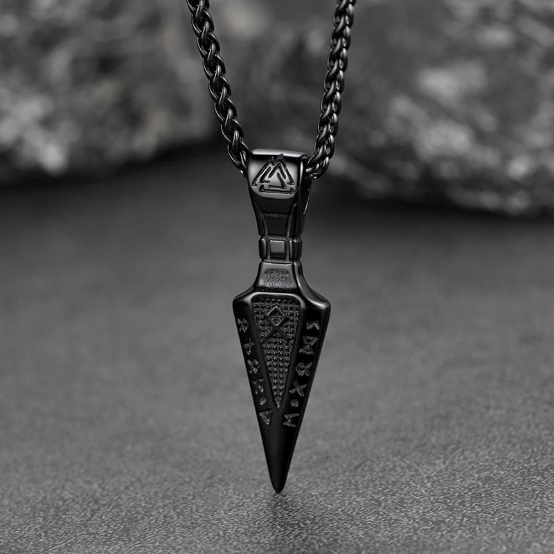 Viking Odin Gungnir Sword Necklace With Runes for