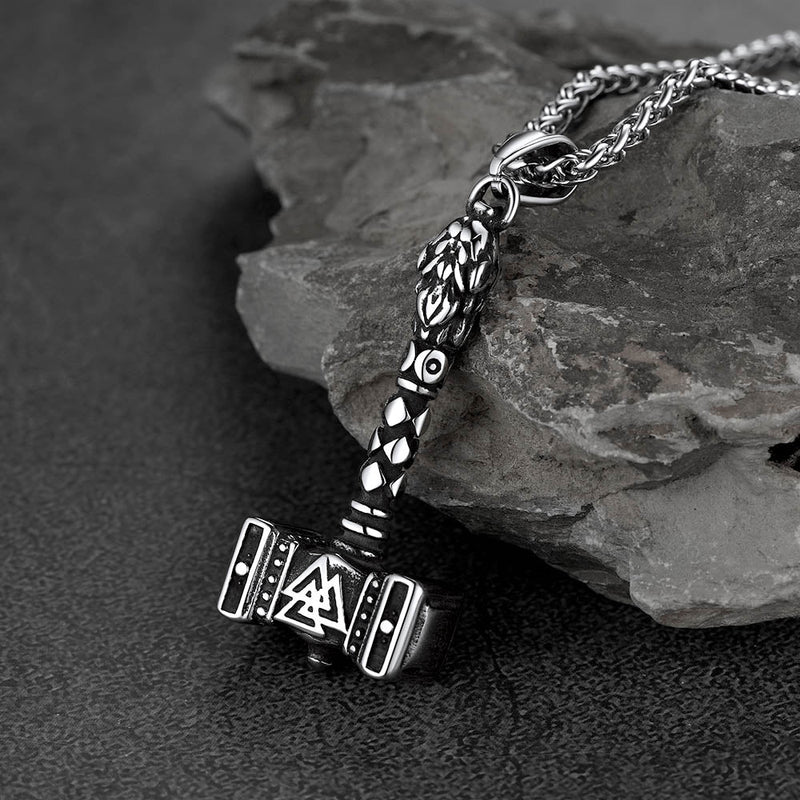 Thor's Hammer Mjolnir Necklace Viking Charm for