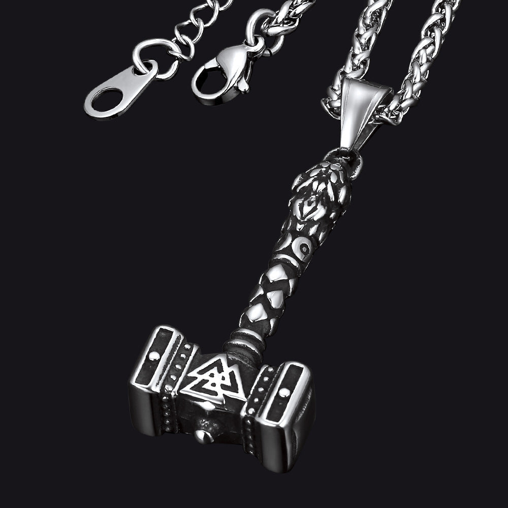 Thor's Hammer Mjolnir Necklace Viking Charm for