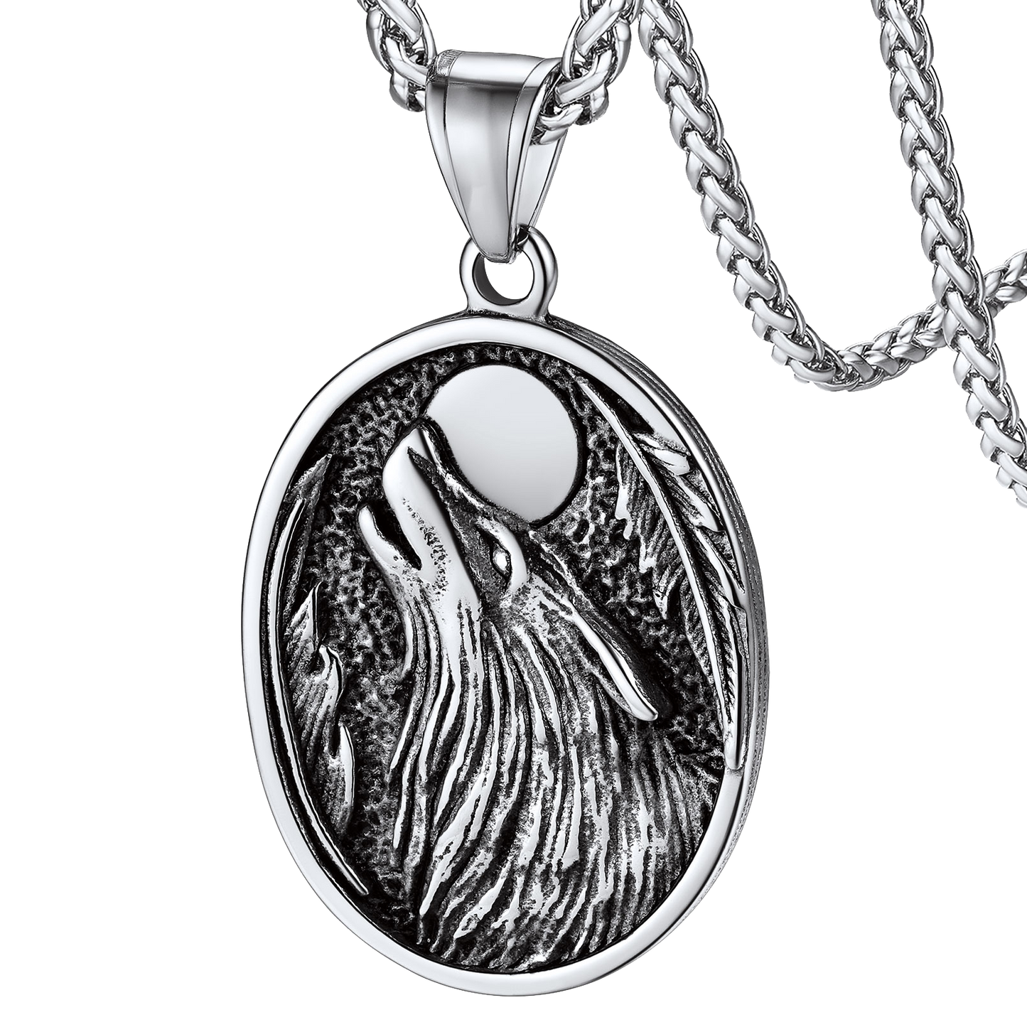 Norse Viking Wolf Pendant Necklace for