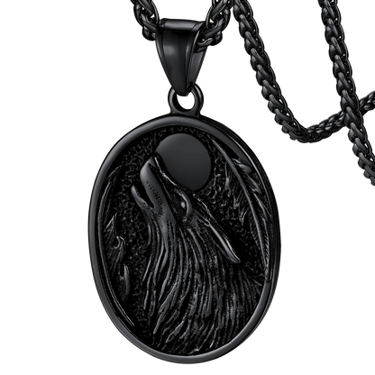 Norse Viking Wolf Pendant Necklace for