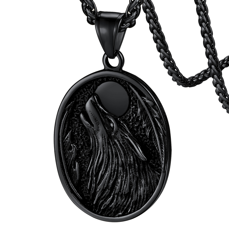 Norse Viking Wolf Pendant Necklace for