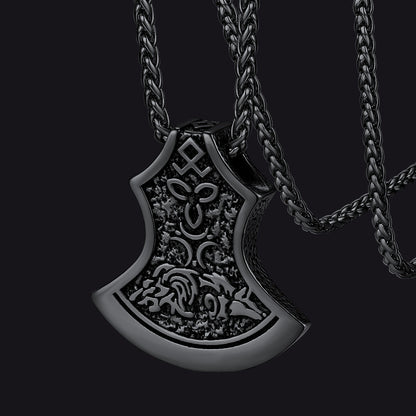 Flash Battle Axe Viking Celtic Knot Necklace for
