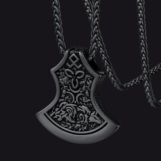 Flash Battle Axe Viking Celtic Knot Necklace for