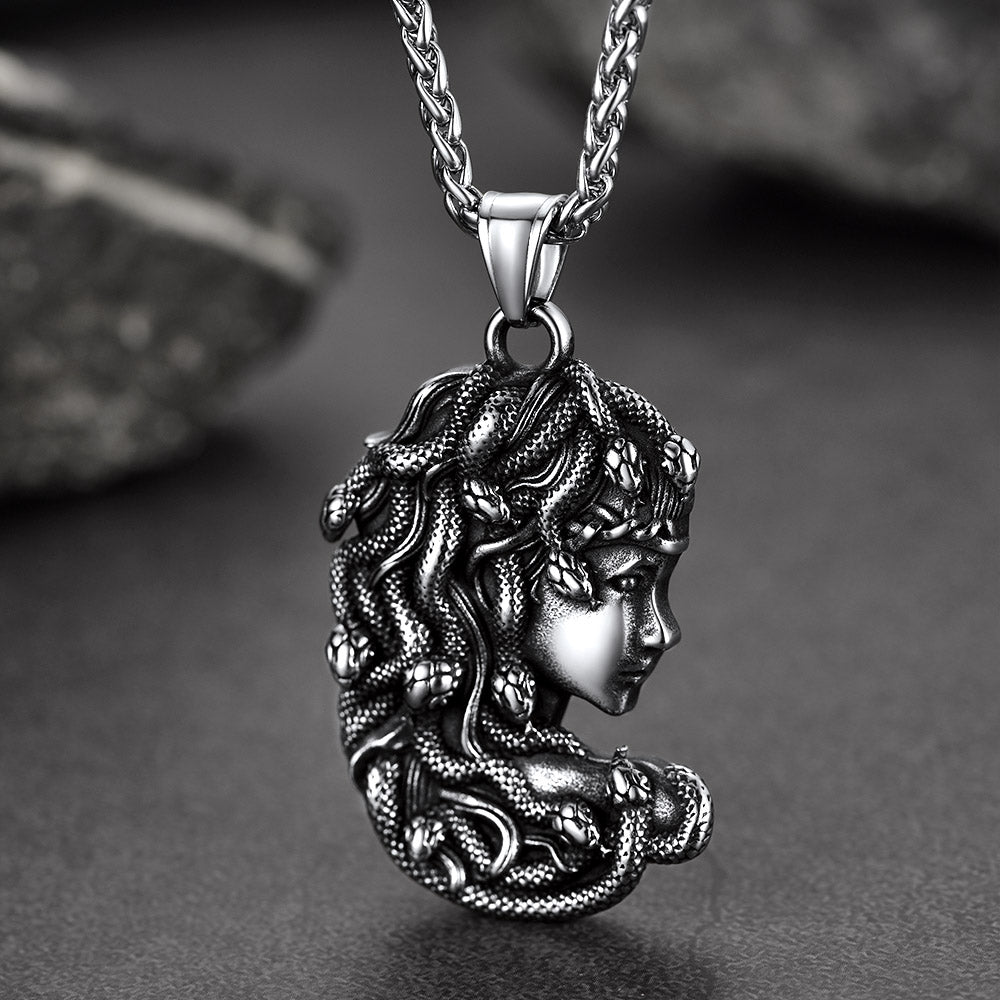 Greek Mythology Medusa Pendant Necklace Stainless Steel