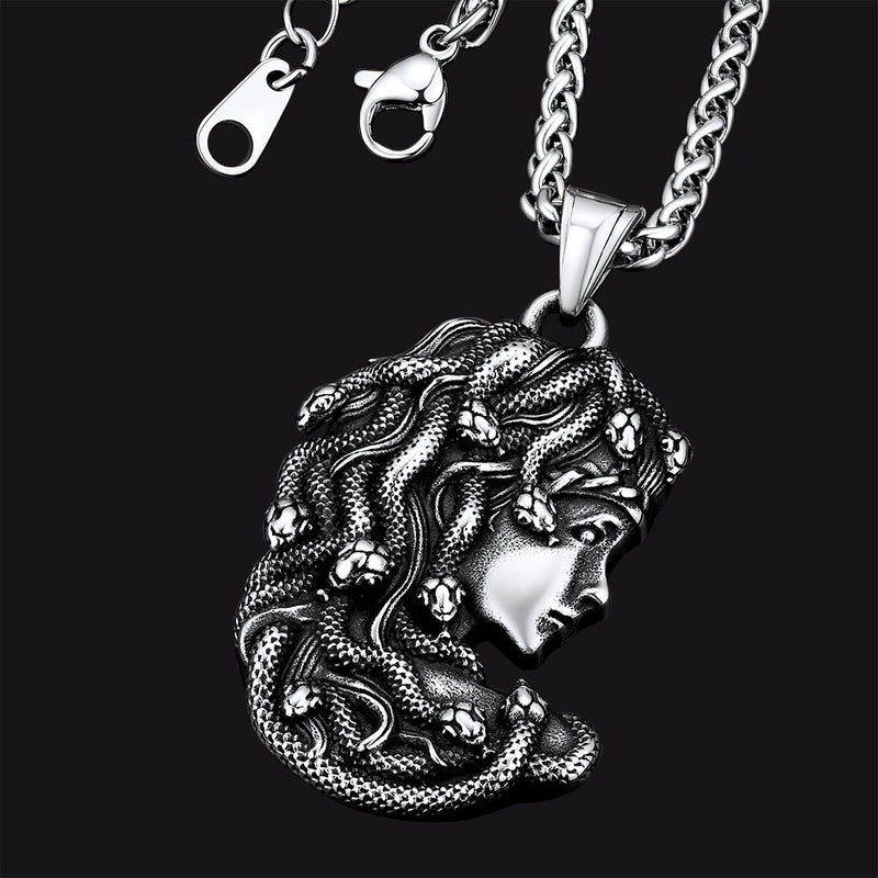 Greek Mythology Medusa Pendant Necklace Stainless Steel