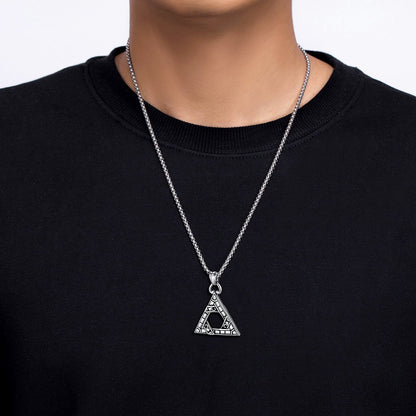 Flash Gothic Triangle Necklace Pendant Necklace for Man