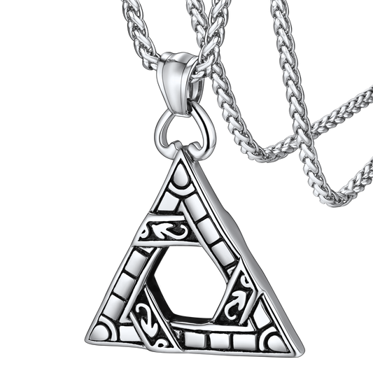 Flash Gothic Triangle Necklace Pendant Necklace for Man