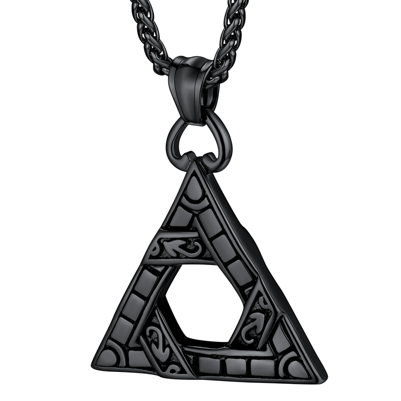 Flash Gothic Triangle Necklace Pendant Necklace for Man
