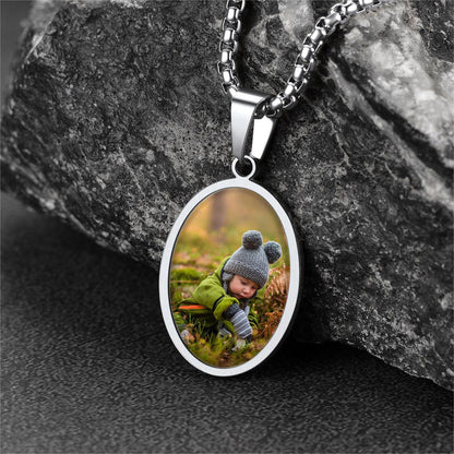 Personalized Saint Christopher Picture Necklace for
