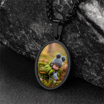 Personalized Saint Christopher Picture Necklace for