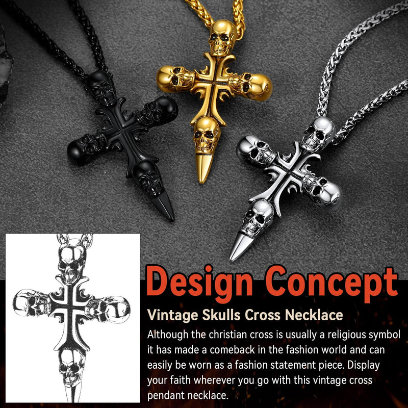 Skull Cross Necklace for Stainless Steel