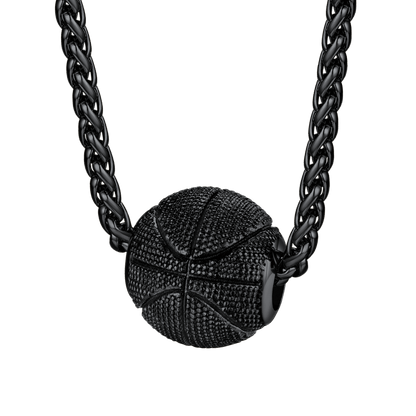 3d Basketball Pendant Necklace for