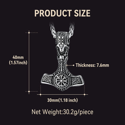 Viking Thor's Hammer Mjolnir Necklace Pendant for