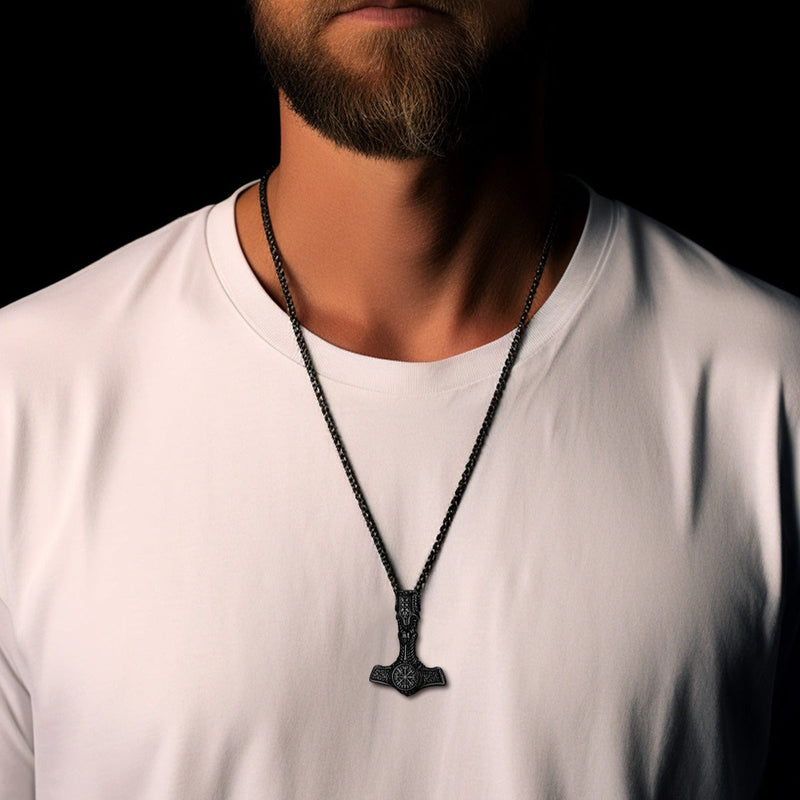Viking Thor's Hammer Mjolnir Necklace Pendant for