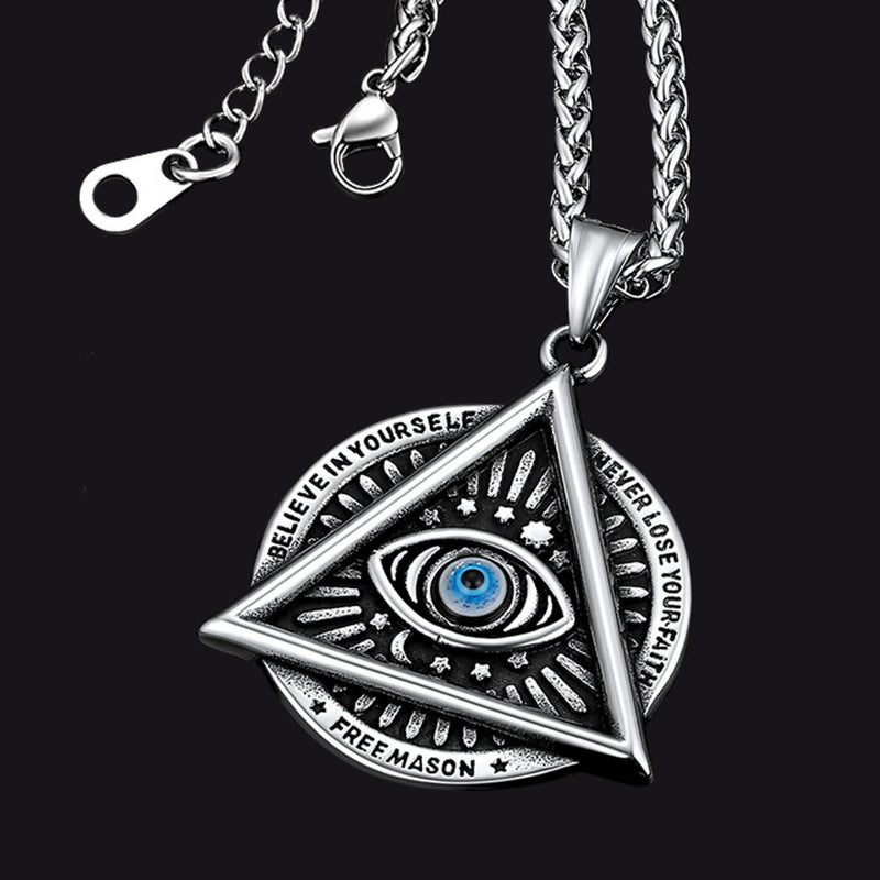 Masonic Triangle All Seeing Eye Necklace for