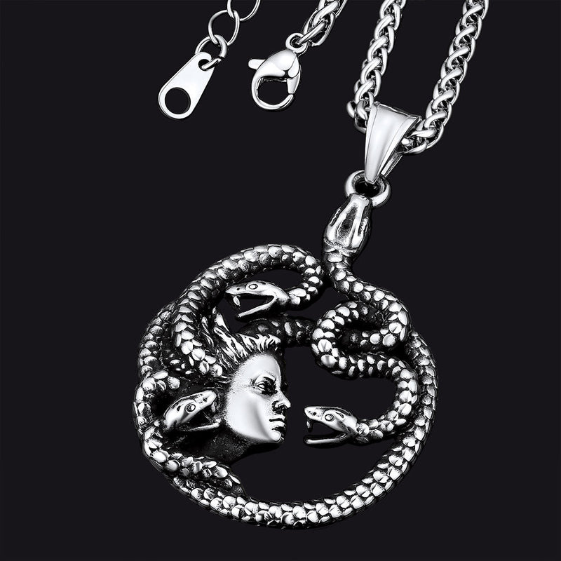 Mythology Medusa Gorgon Necklace Stainless Steel