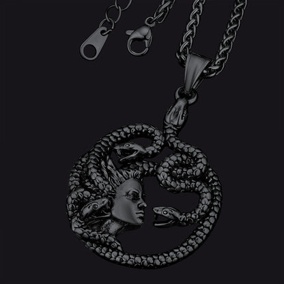 Mythology Medusa Gorgon Necklace Stainless Steel