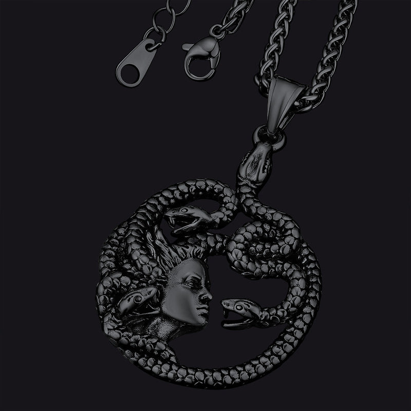 Mythology Medusa Gorgon Necklace Stainless Steel
