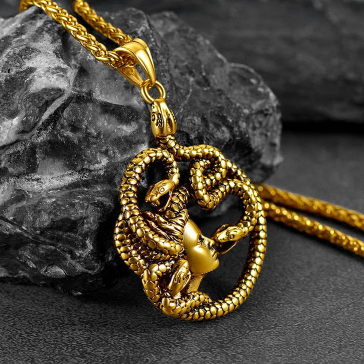 Mythology Medusa Gorgon Necklace Stainless Steel