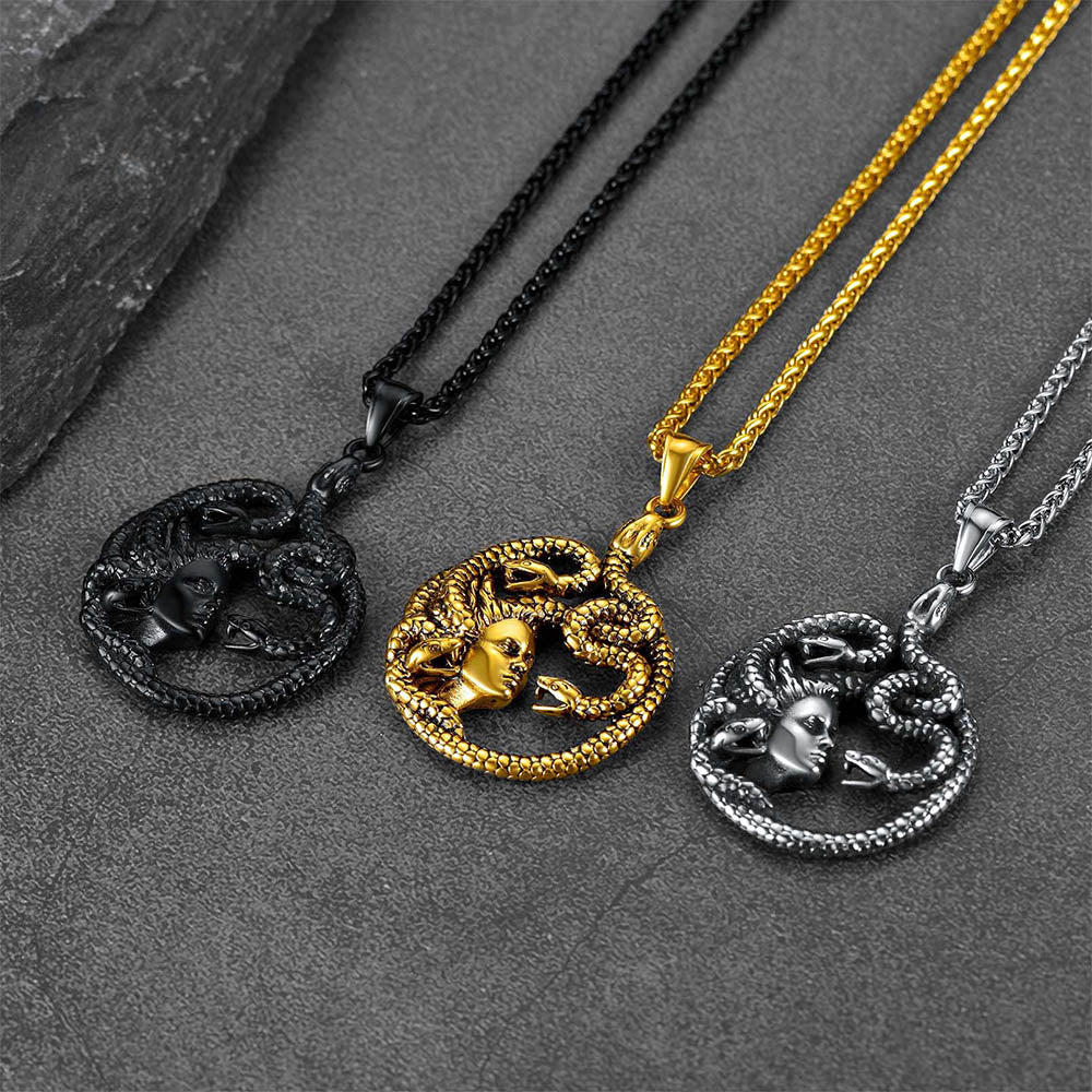 Mythology Medusa Gorgon Necklace Stainless Steel