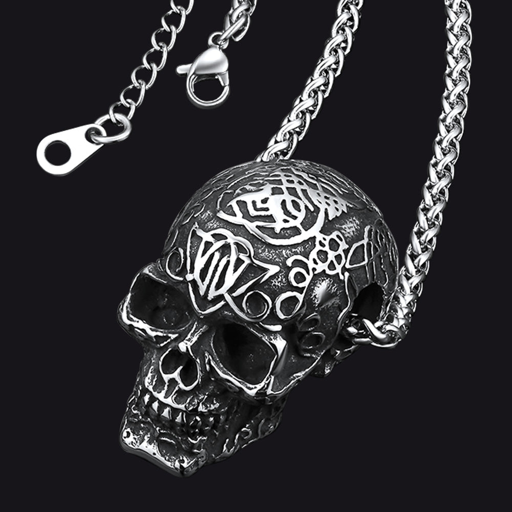 Gothic Skull Pendant Necklace for