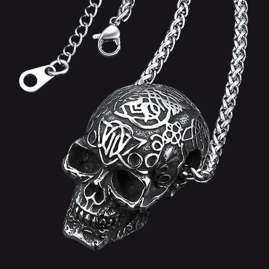 Gothic Skull Pendant Necklace for