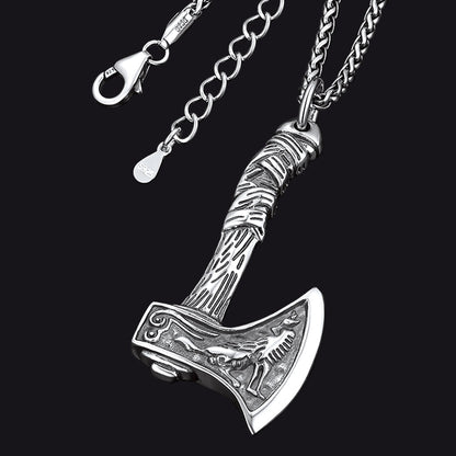 Norse Viking Battle Axe Necklace Amulet Jewelry for