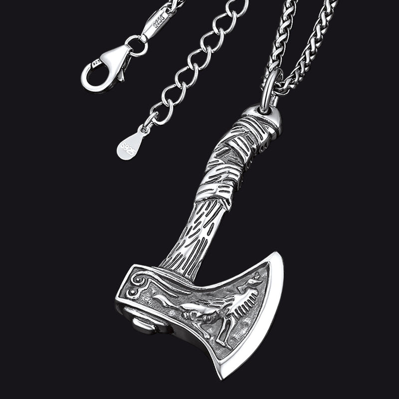 Norse Viking Battle Axe Necklace Amulet Jewelry for
