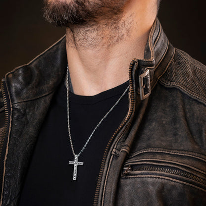 Viking Rune Cross Pendant Necklace for