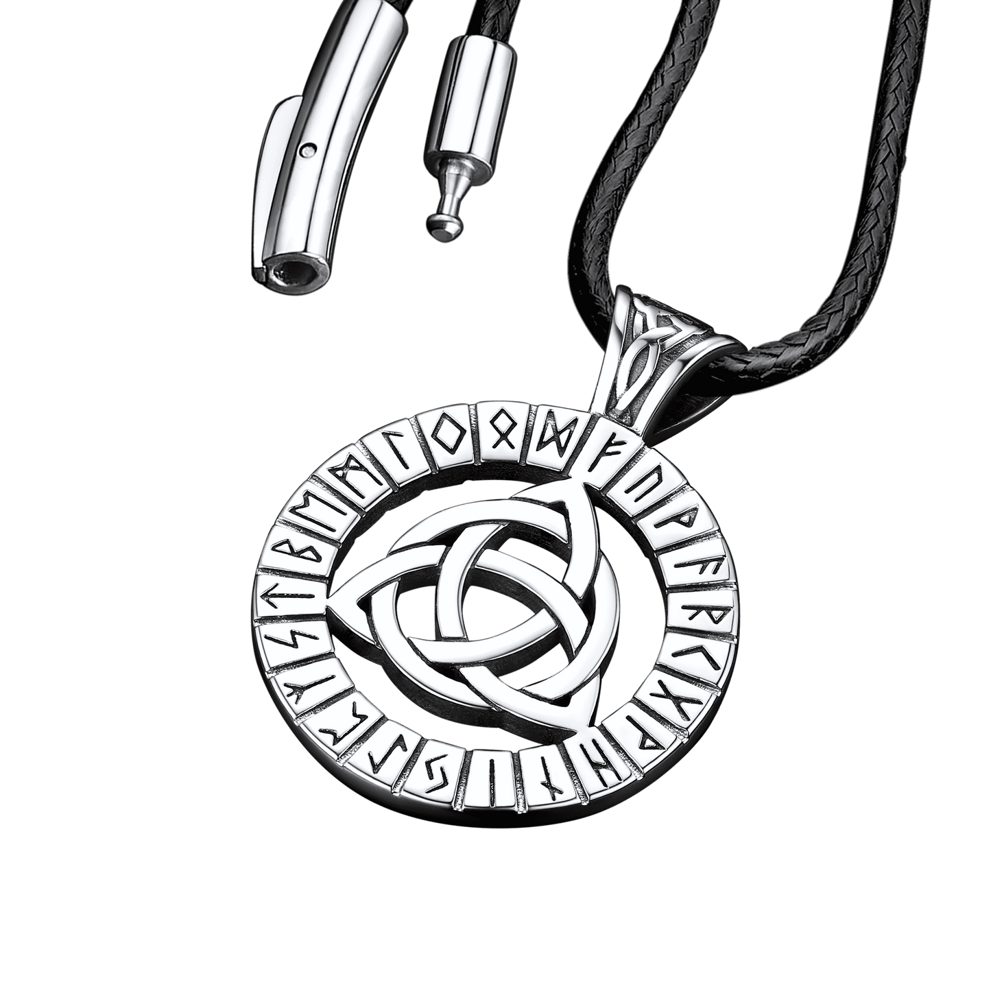 Celtic Knot Necklace With Viking Runes for