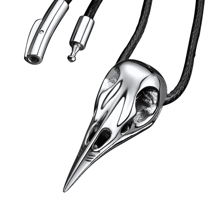 Viking Raven Skull Necklace for