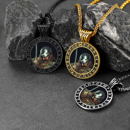 Customized Picture Necklace With Viking Rune for