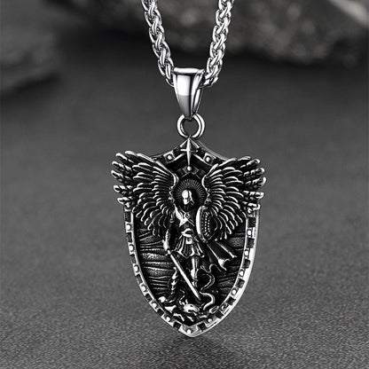 Shield of Archangel Saint Michael Pendant Necklace for