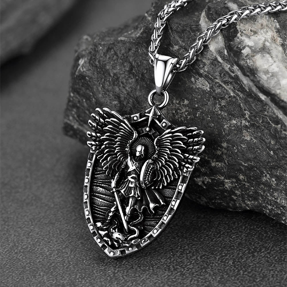 Shield of Archangel Saint Michael Pendant Necklace for