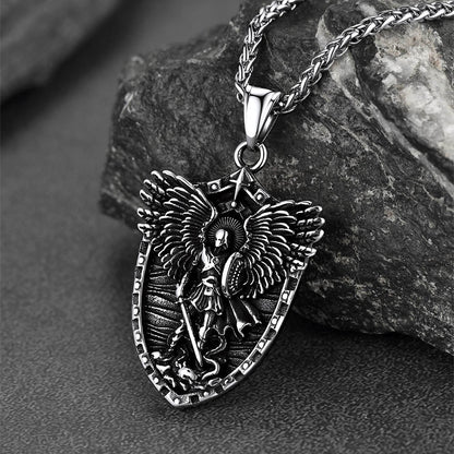 Shield of Archangel Saint Michael Pendant Necklace for