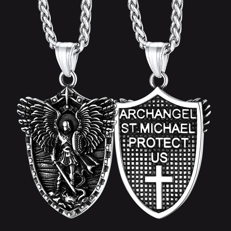 Oval Archangel Saint Michael Necklace Medal