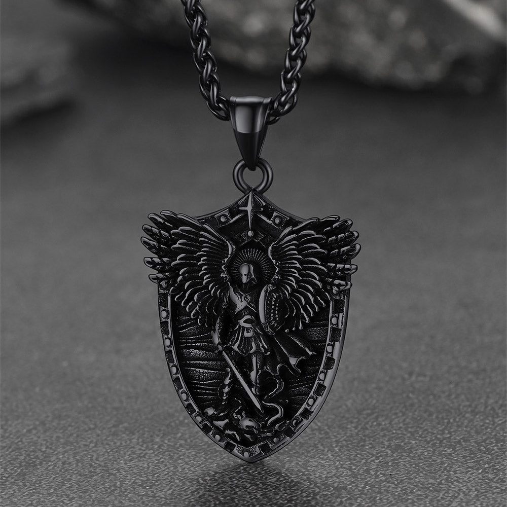Shield of Archangel Saint Michael Pendant Necklace for