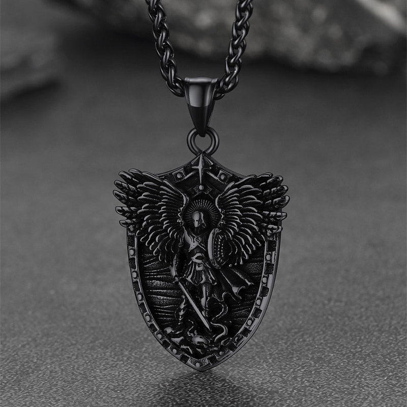 Shield of Archangel Saint Michael Pendant Necklace for