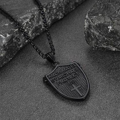 Shield of Archangel Saint Michael Pendant Necklace for