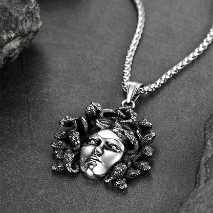 Medusa Necklace Amulet Pendant for