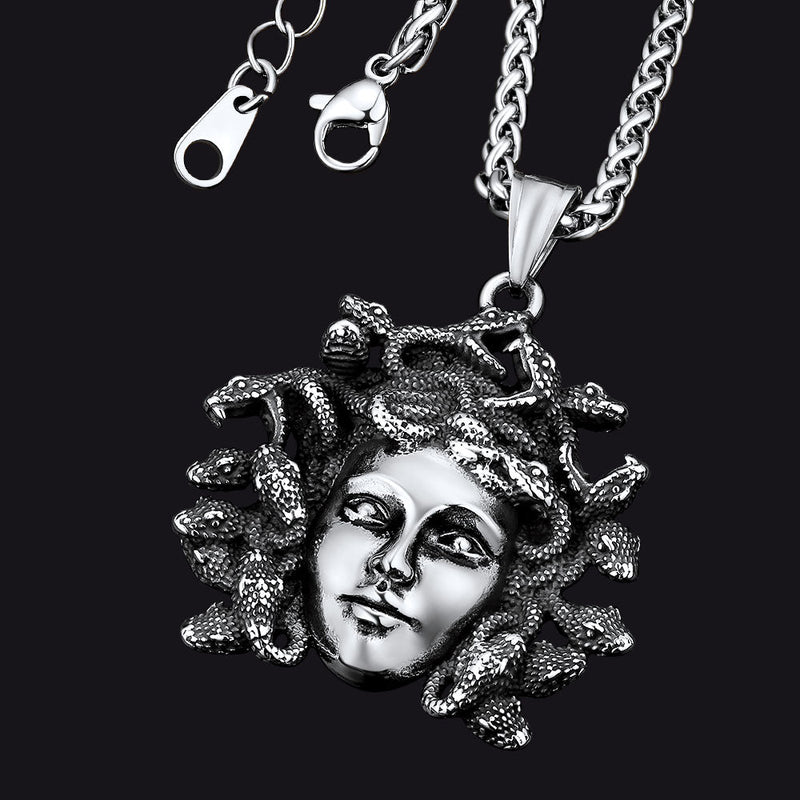 Medusa Necklace Amulet Pendant for