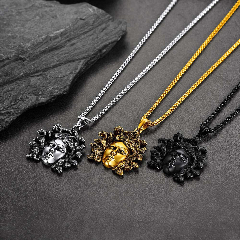 Medusa Necklace Amulet Pendant for