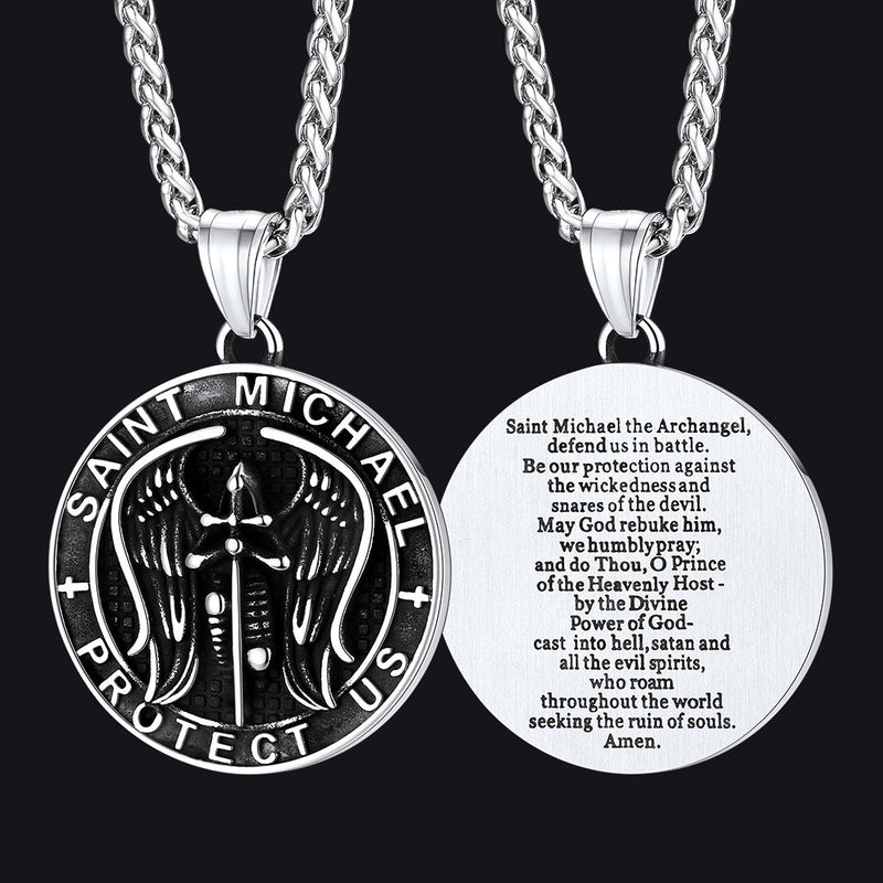 Christian Saint Michael Pendant Necklace Medal for
